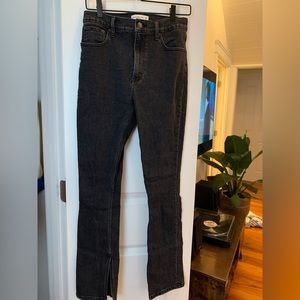 Abercrombie split hem black jeans